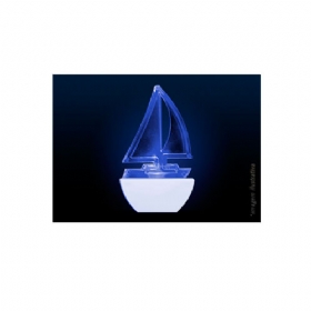Abajur de Luz Noturna Barco LED Azul 127 V - Brasfort
