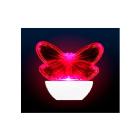 Abajur de Luz Noturna Borboleta LED Rosa 127 V - Brasfort