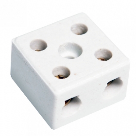 Conector de Porcelana 2 Bornes 16 mm 50A 600V - Brasfort