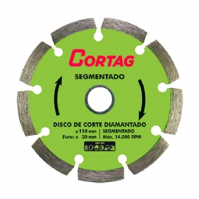 Disco de Corte Diamantado Segmentado 110 x 20 mm - Cortag