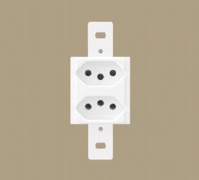 2 Tomadas 2P+T 20A/250V Blanc Ref.1338 - Fame