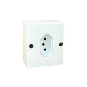 Cj. Tomada 2P+T sobrepor Branco 20a/250v cod.39119 - Ilumi