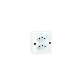 Cj. 2 Tomadas 2P+T 10A/250V Sobrepor Ref.39146 - Mec-Tronic