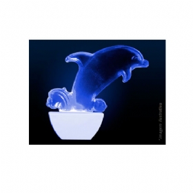 Abajur de Luz Noturna Golfinho LED Azul 127V - Brasfort